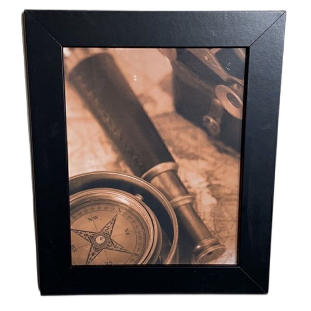 Vintage Inspired Nautical Print in Black Wooden Framed (17.5x14.5) - Picture 1 of 14